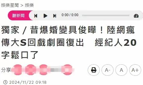 大S被传即将复出，经纪人回应模棱两可，被指试探外界反应引热议  -图4